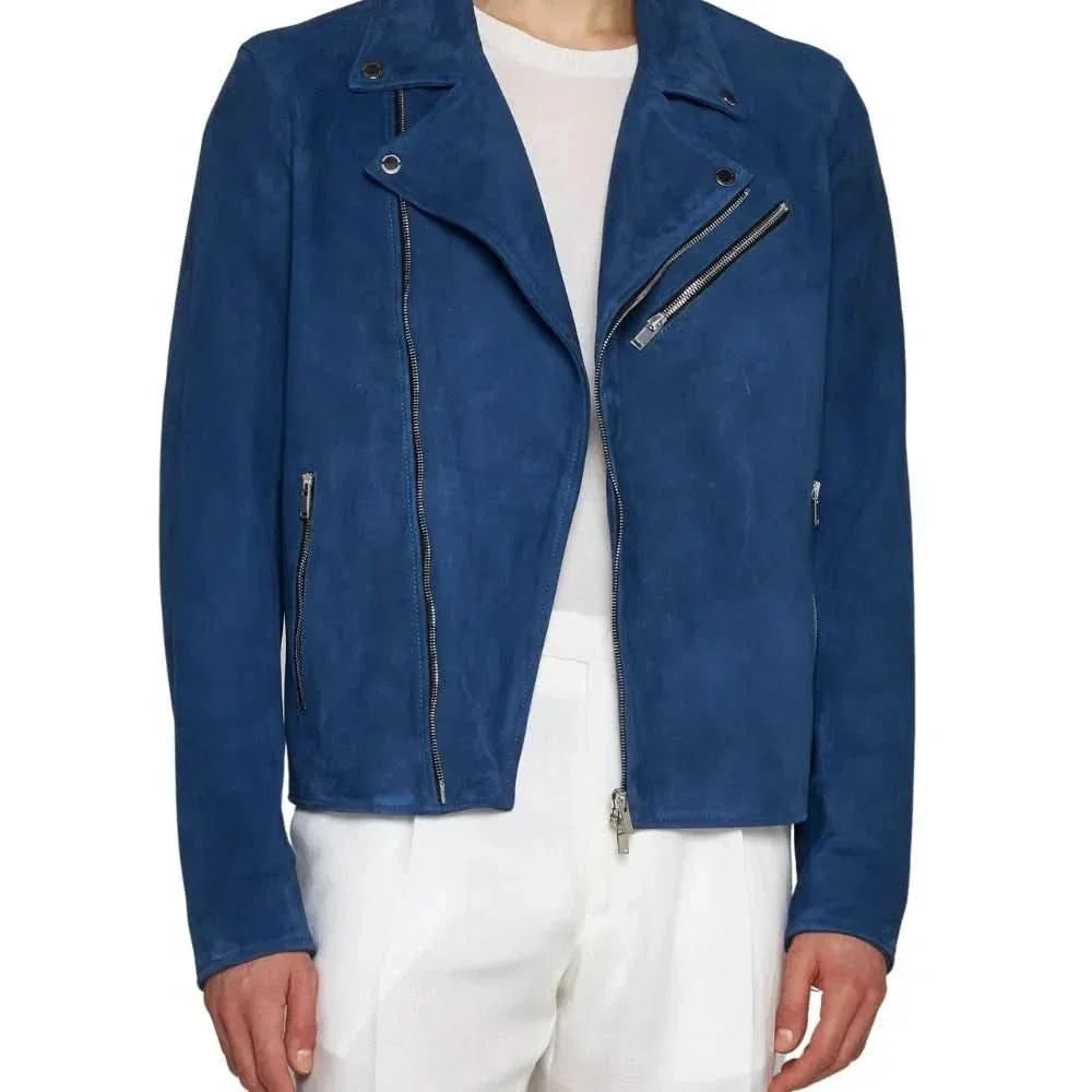 Blue-Suede-Leather-Biker-Jacket