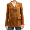 LambskinLeatherSuedeDoubleBreastedJacket
