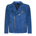 Mens-Blue-Suede-Leather-Biker-Jacket
