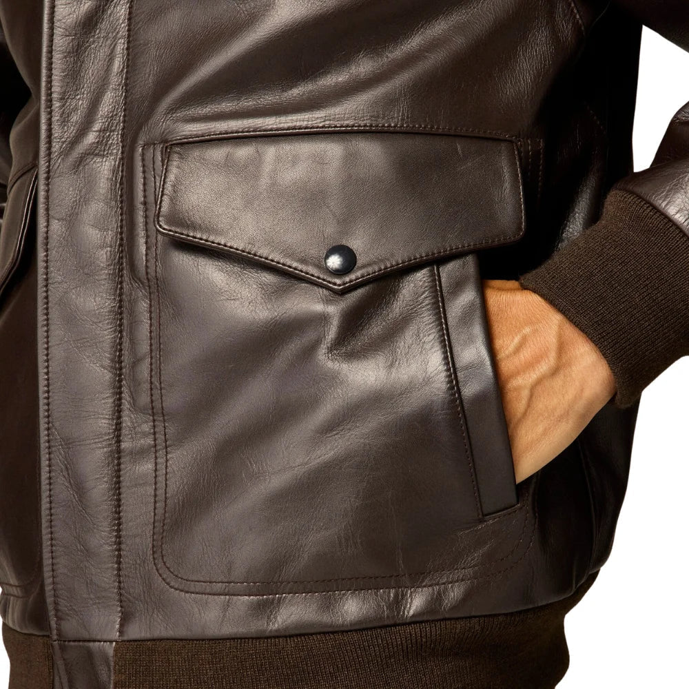 Mens-Vintage-Brown-Leather-Aviator-A2-Bomber-Jacket
