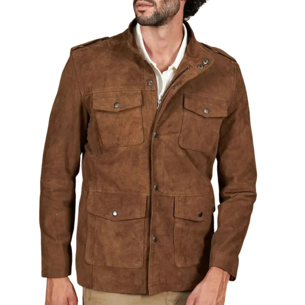 Taupe_suede_leather_saharan_jacket_with_patch_pockets
