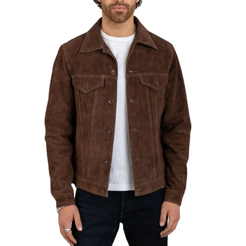 mens-dark-brown-suede-leather-trucker-jacket